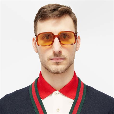 gucci yellow acetate sunglasses